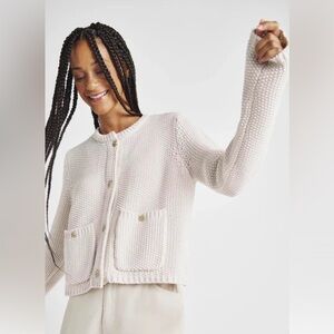 Splendid Andrea cropped chunky cotton blend cardigan